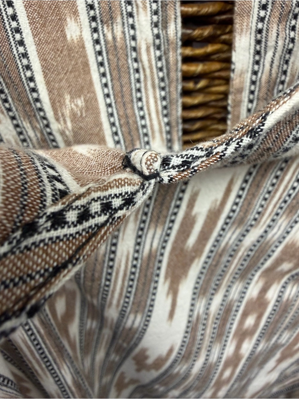 Kavu- Sleeveless Aztec Stripe Tank Dress in Cream and Taupe, Size: Large - Picture 3 of 7